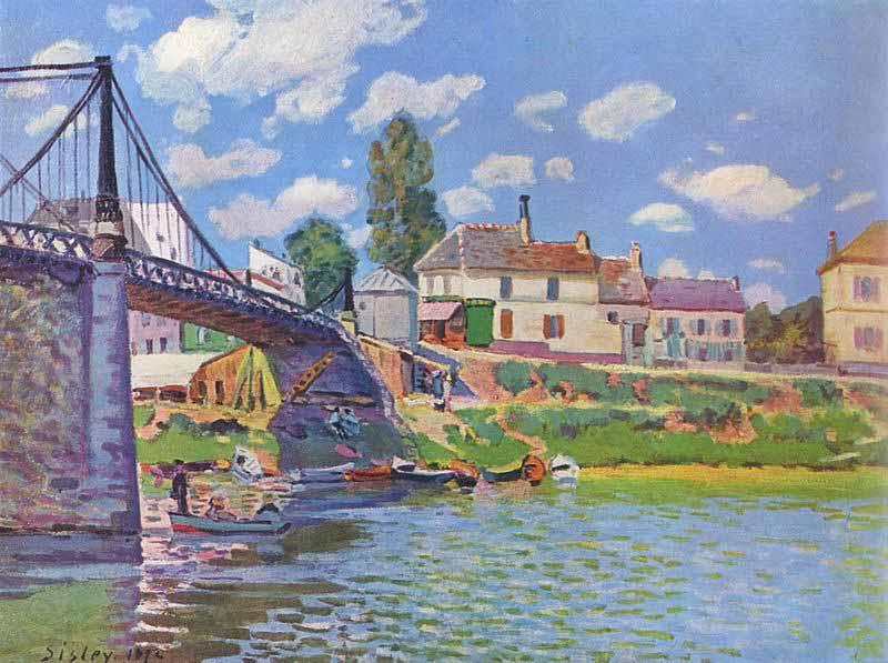 Alfred Sisley Bridge at Villeneuve-la-Garenne Norge oil painting art